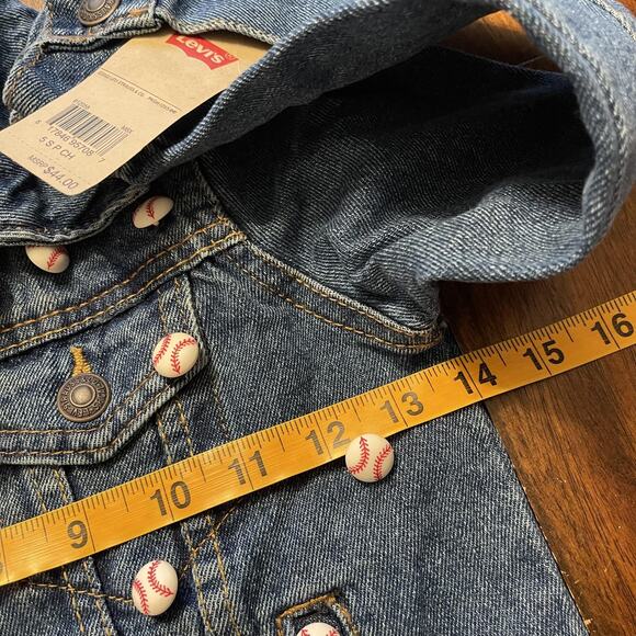 Levis Jacket Youth 5R Denim Baseball Button Custom NWT Boys Girls Kids Jean - Picture 7 of 8